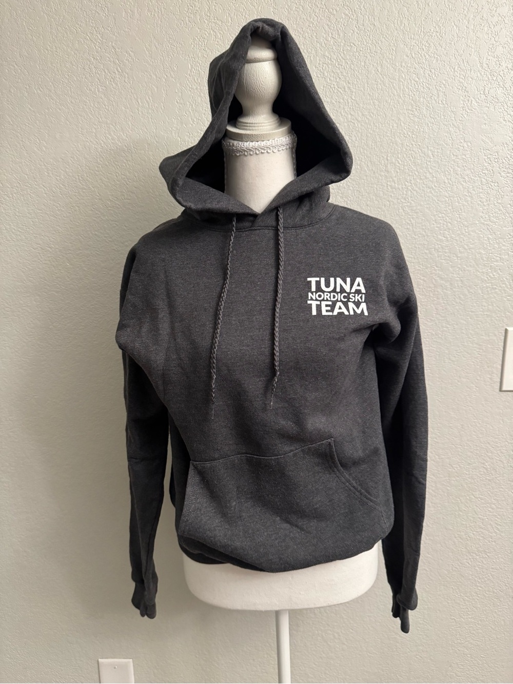 Hanes EcoSmart pullover hoodie featuring a clean white "Tuna Nordic Ski Team"